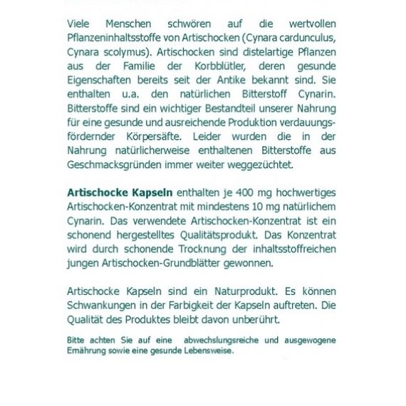 Артишок The Nutri Store Artichoke 400 mg 180 Caps ФР-00000166-1 | Зображення 2