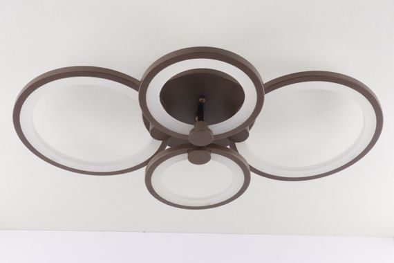 Люстра світлодіодна стельова LED світильник для квартири на стелю лед з пультом 25587 Коричневий 10х62х39 см. | Зображення 5