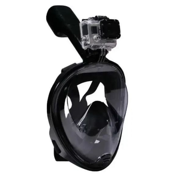 Маска для підводного плавання дайвінгу Tribord Easybreath Black Водолазна маска кріпленням для камери | Зображення 2