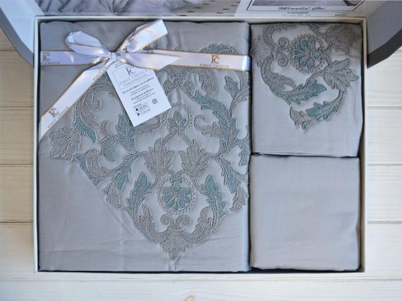 Комплект постільної білизни First Choice Vip Satin Moonlight 200x220 Mirabel Grey | Зображення 3