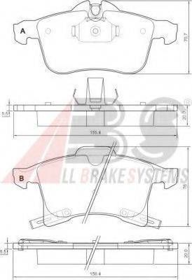 Колодка гальм. диск. OPEL ASTRA H передн. (вир-во ABS) A.B.S. 37361 на OPEL MERIVA