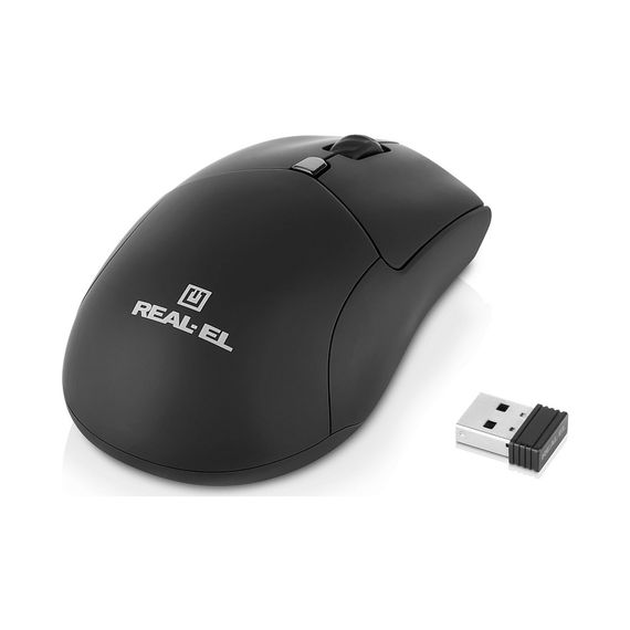 Мишка REAL-EL RM-460W Wireless/Bluetooth Black (EL123200048) | Зображення 1