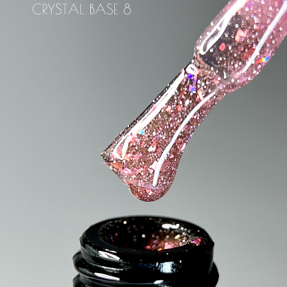 Светоотражающая база Crooz Crystal Base №08 (нежно-розовая с блеском) 8мл | Зображення 2