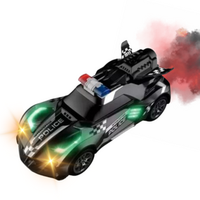 Гоночная Машинка Полицейская Скоростная на Аккумуляторе с LED Подсветкой и Паром на Пульте Управления STORM Чёрная