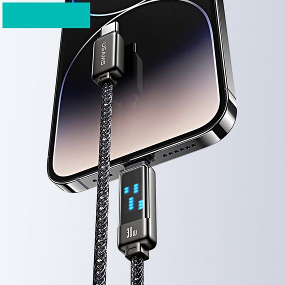 Дата кабель Usams US-SJ744 Meteor Ser. Type-C to Type-C 100W (1.2m) Tarnish | Зображення 5