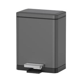 Відро для сміття Koer TC-010315-07 з плавним закриттям, прямокутне, 15 л, графіт (KR5604)