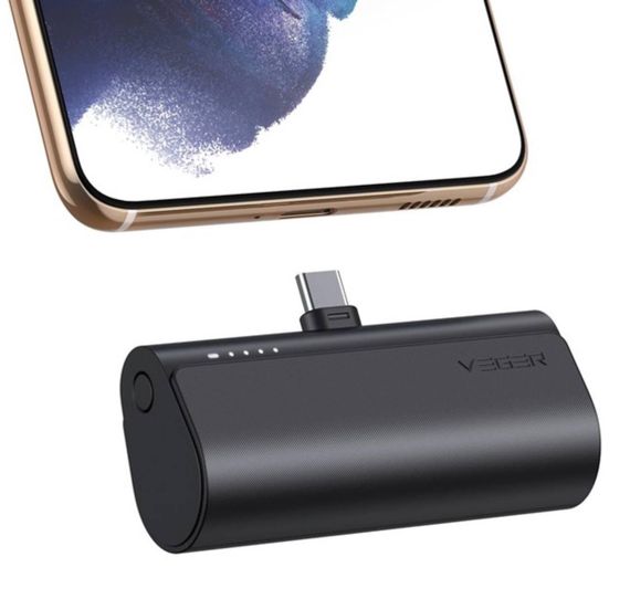 Міні Power Bank PD 20W 5000 mAh для iPhone (з вбудованим конектором) Чорний