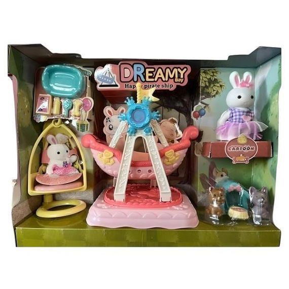 Игровой набор Зайка на качельке 6654 Розовый