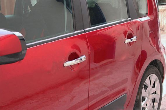 Накладки на ручки (4 шт., нерж.) OmsaLine - Італійська нержавійка для Citroen C-3 Picasso 2010-2017рр