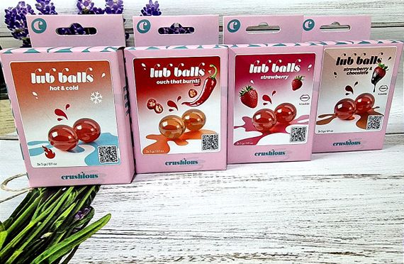 Бразильські кульки Crushious LUB BALLS зі смаком полуниці 2 шт. по 3 гр. | Зображення 9