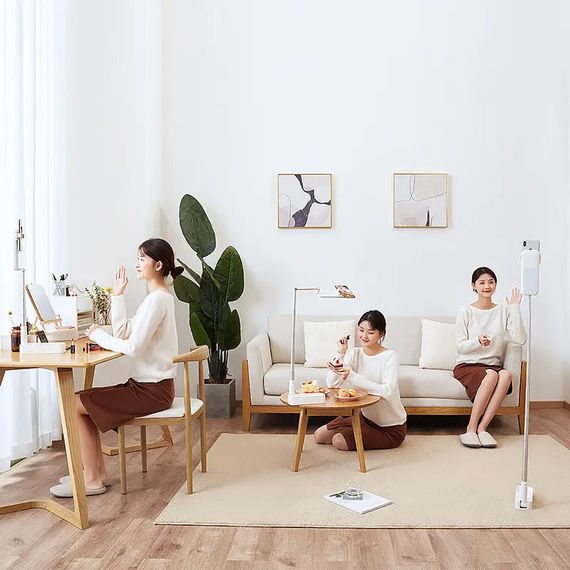 Подставка-держатель настольный USAMS US-ZB209 Multifunctional Live Show Foldable with lamp White | Зображення 4