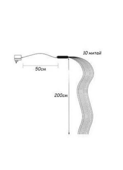 Гирлянда-пучок электрическая Led "Конский хвост" на 200 светодиодов 10 нитей 2 м по 20 диодов статический режим Мультицвет | Зображення 3