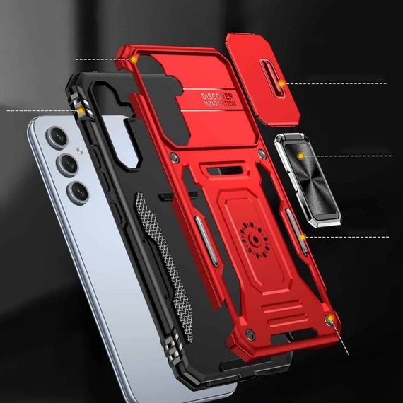 Ударостійкий чохол Camshield Army Ring для Samsung Galaxy A35 / A55 Червоний / Red | Зображення 3