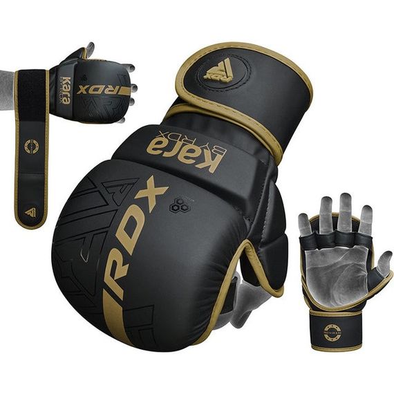 Рукавиці для ММА RDX F6 KARA Matte Golden Plus L/XL (капа у комплекті) | Зображення 4