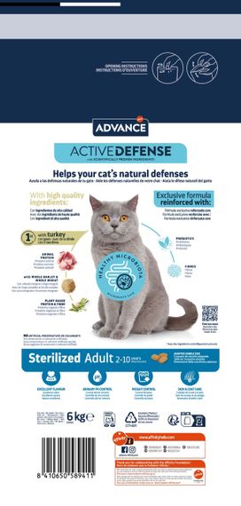 Сухий корм з індичкою для стерилізованих котів Advance Cat Sterilized Turkey, 6 кг | Зображення 1