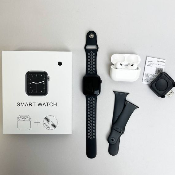 Комплект Basic T55 - Air Pro 2 / Smart Watch / 2 ремінці (Чорний) | Зображення 9