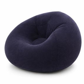 Надувное кресло-мешок Inflatable Sofa чёрный • Мягкое надувное кресло-пуф 110х110х85 см для дома, дачи, отдыха и пикника