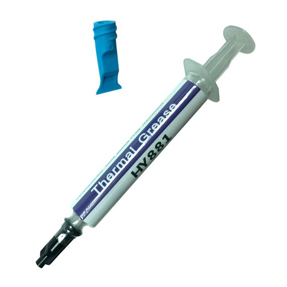 Паста термопровідна HY-881 2g, шприц, Grey,> 5,6W / m-K, <0.004 ° C-in² / W, -50 ° ≈340 °, + лопатка, Blister