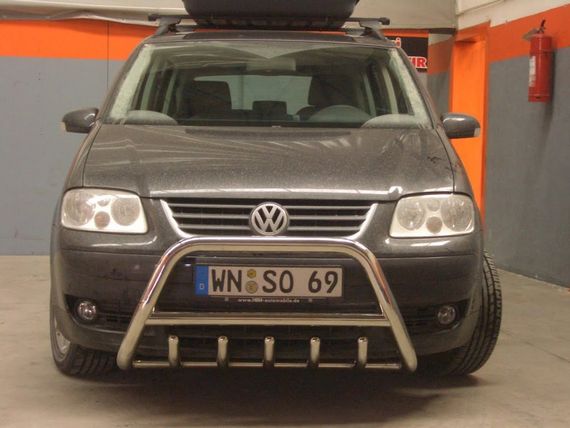 Кенгурятник WT003 (нерж) 60 мм, без надписи для Volkswagen Touran 2003-2010 гг | Зображення 1