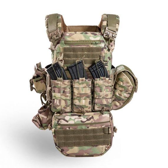 Плитоноска бронежилет Мультикам  c быстрым сбросом MOLLE 8 подсумков