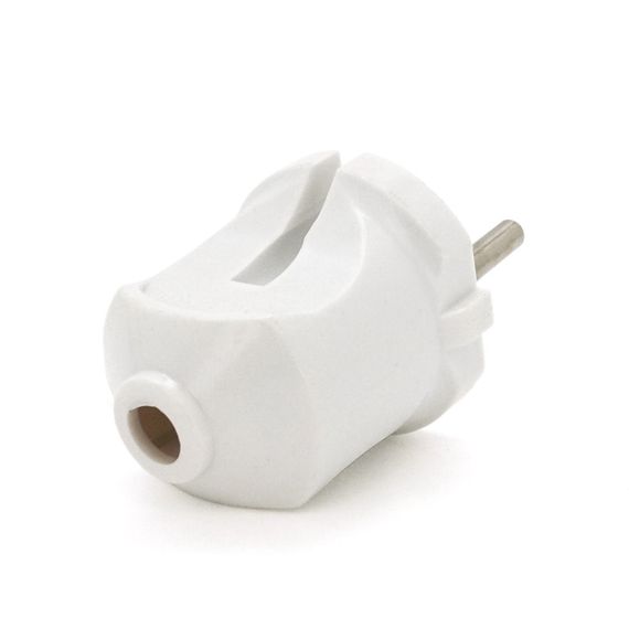 Вилка без заземлення 10А 250V A113, White, Q24 | Зображення 2