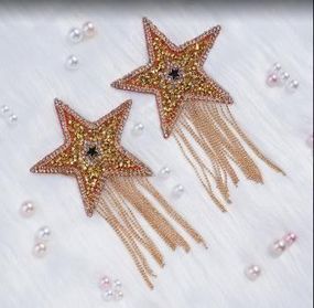 Пестис-зірки з бахромою JSY Nipple Sticker RT236112 Gold, стікери Sex Aura