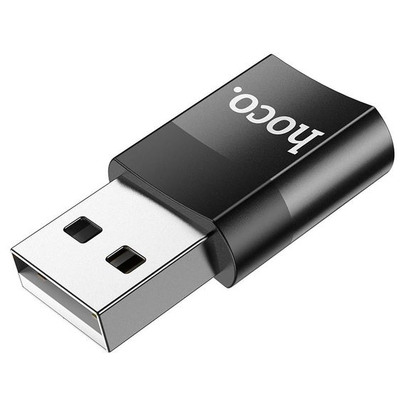 Переходник Hoco UA17 USB Male to Type-C Female USB2.0 Черный | Зображення 2