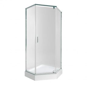 Набір Qtap душова кабіна Scorpio CRM10995-AC6 Clear 2120x900x900 мм + піддон Diamond 309912 90x90x12 см із сифоном