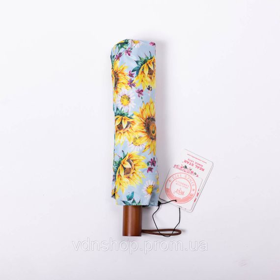 Парасолька механічна елегантна з принтом міцна надійна з поліестеру діаметр 100 см Жовтий HP-23-14Y | Зображення 1