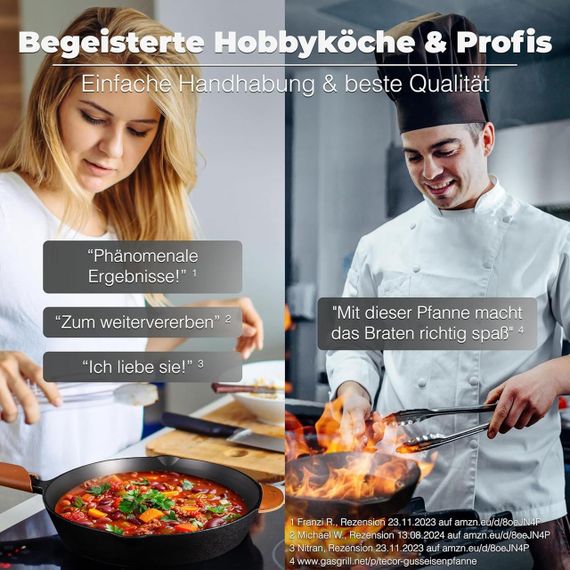 Чугунная сковорода с антипригарным покрытием 28см, для индукционной газовой электрической плиты, универсальная | Зображення 4