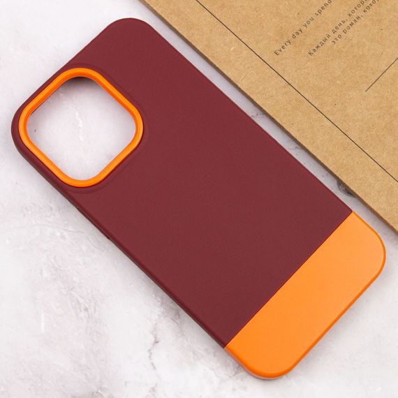 Чохол TPU+PC Bichromatic для Apple iPhone 13 Pro (6.1") Brown burgundy / Orange | Зображення 3