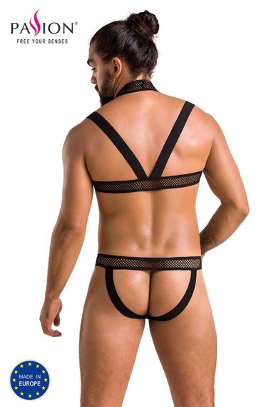 Комплект чоловічої білизни з кріпленнями Passion 043 JACOB L/XL Black, труси, шлейки sexstyle | Зображення 5