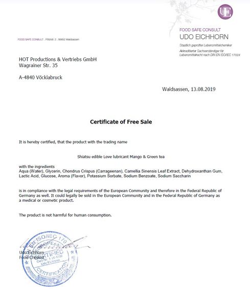 Съедобный лубрикант SHIATSU Love Манго и Зеленый Чай, 75 мл sexstyle | Зображення 3