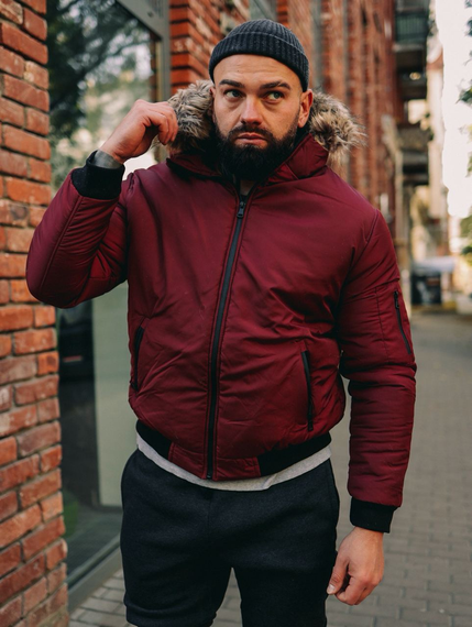 Куртка с мехом бордо S M | Зображення 2