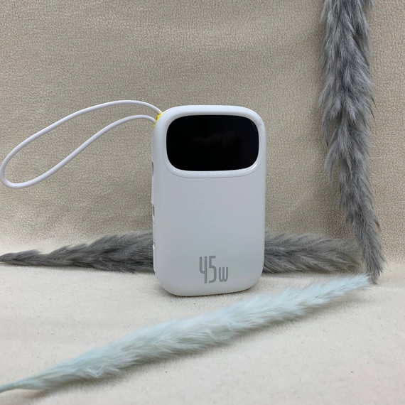 Павербанк Baseus EnerFill FC31 20000mAh 45W — зовнішній акумулятор з LCD-дисплеєм, 4 портами та швидкою зарядкою Білий