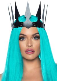Корона с острыми зубцами Leg Avenu Faux leather spiked crown O/S sexstyle