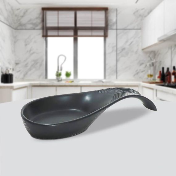 Подставка под кухонный половник керамическая Maestro MR-20003-46 Geometry Black кухонная подставка | Зображення 1