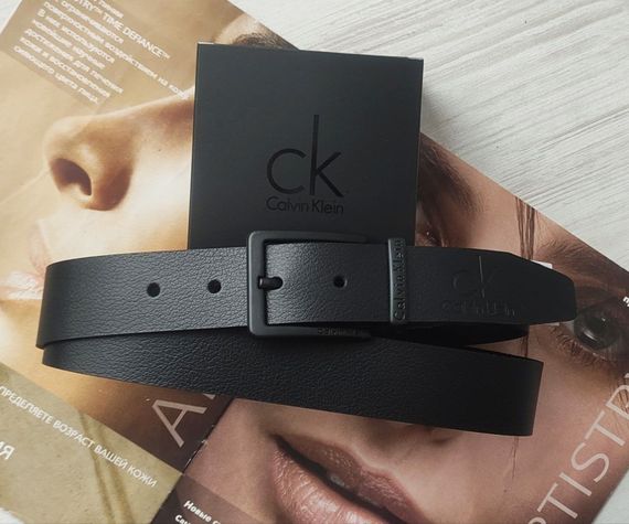 Мужской подарочный набор Calvin Klein кожаный ремень и кошелек, черный | Зображення 1