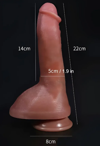 Большой фаллоимитатор с мошонкой на присоске OYO - Dildo Double Layer Silicone YQW-015 (длина 22 см, диаметр 5 см) Sex Aura | Зображення 4