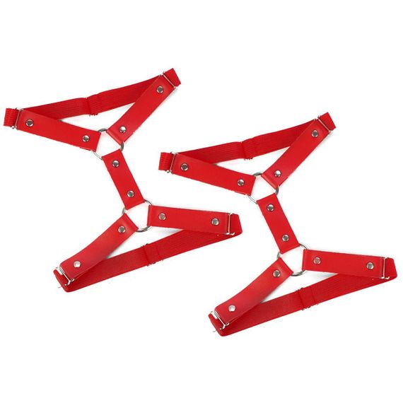 Гартери на ногу із натуральної шкіри Art of Sex - Kristina Leg Garters (2 шт), колір Червоний, Червоний | Зображення 3