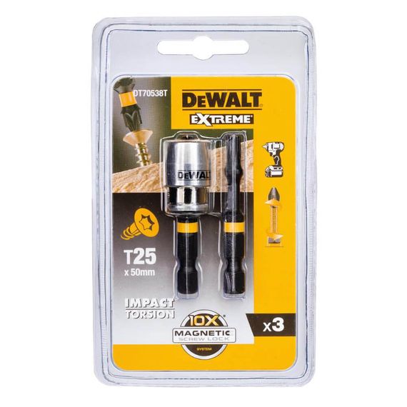 Набір біт та насадок T25 DeWALT DT70538T
