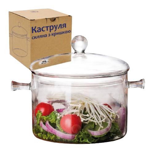 Каструля скло 1,5л з кришкою 30050-1 S&T