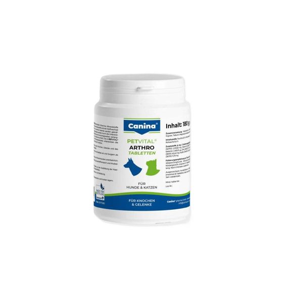 Вітаміни Canina Petvital Arthro-Tabl. для собак та котів, для проблемних суглобів, 180 г (180 табл) | Зображення 1
