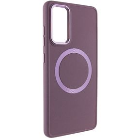 TPU чохол Bonbon Metal Style with MagSafe для Samsung Galaxy S23 Бордовий / Plum