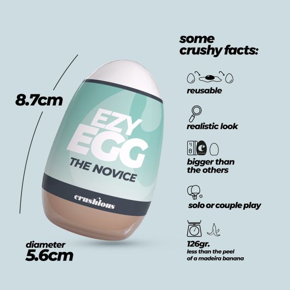 Мастурбатор-яйцо, вагина CRUSHIOUS EZY EGG THE Novice, реалистичный Sex Aura | Зображення 8