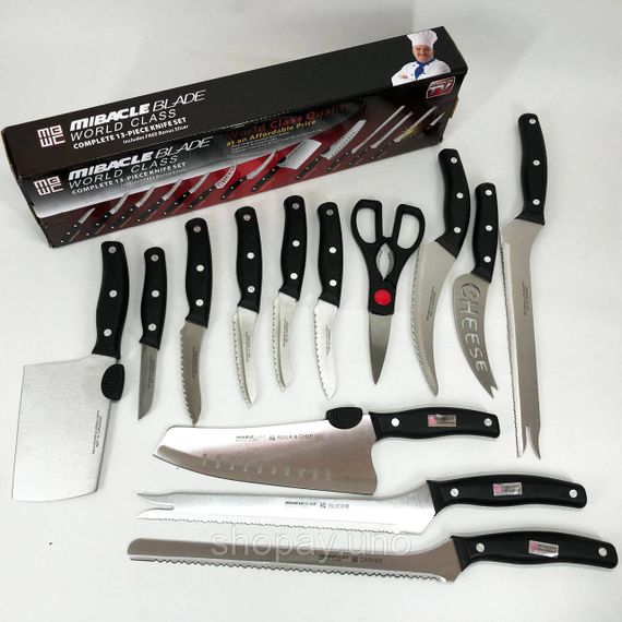 Набор ножей кухонных сталь Contour Pro Knives 13, Набор ножей для новой кухни, Товары для кухни ножи DZ-13 | Зображення 1