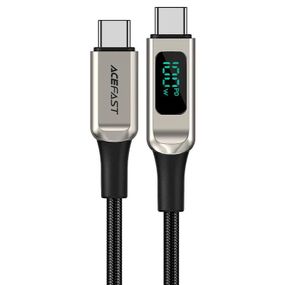 Дата кабель Acefast C6-03 USB-C to USB-C 100W zinc alloy digital display braided (1m)