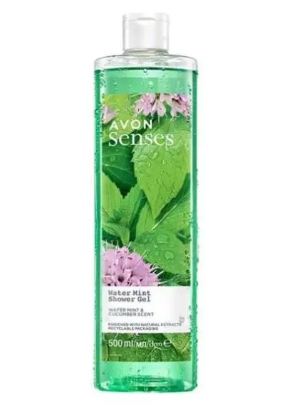 Увлажняющий гель для душа Avon Senses «Мятная свежесть» с мятой и огурцом, 500 мл