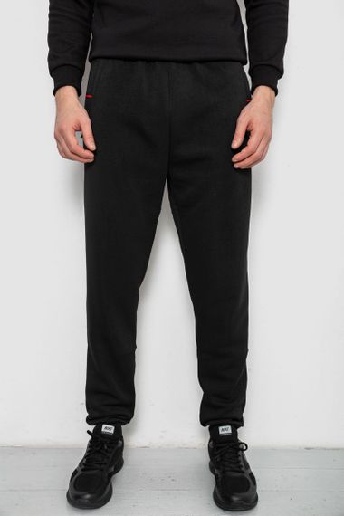 Спортивные штаны на флисе, цвет черный, 244R41526