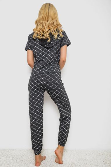 Пижама женская с принтом, цвет серый, 243RK2044 | Зображення 3